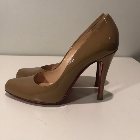 Christian Louboutin Tan Patent Leather Pumps 37 - Picture 2 of 6